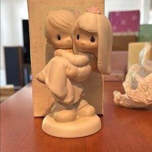 Precious Moments Couple in White and Pink